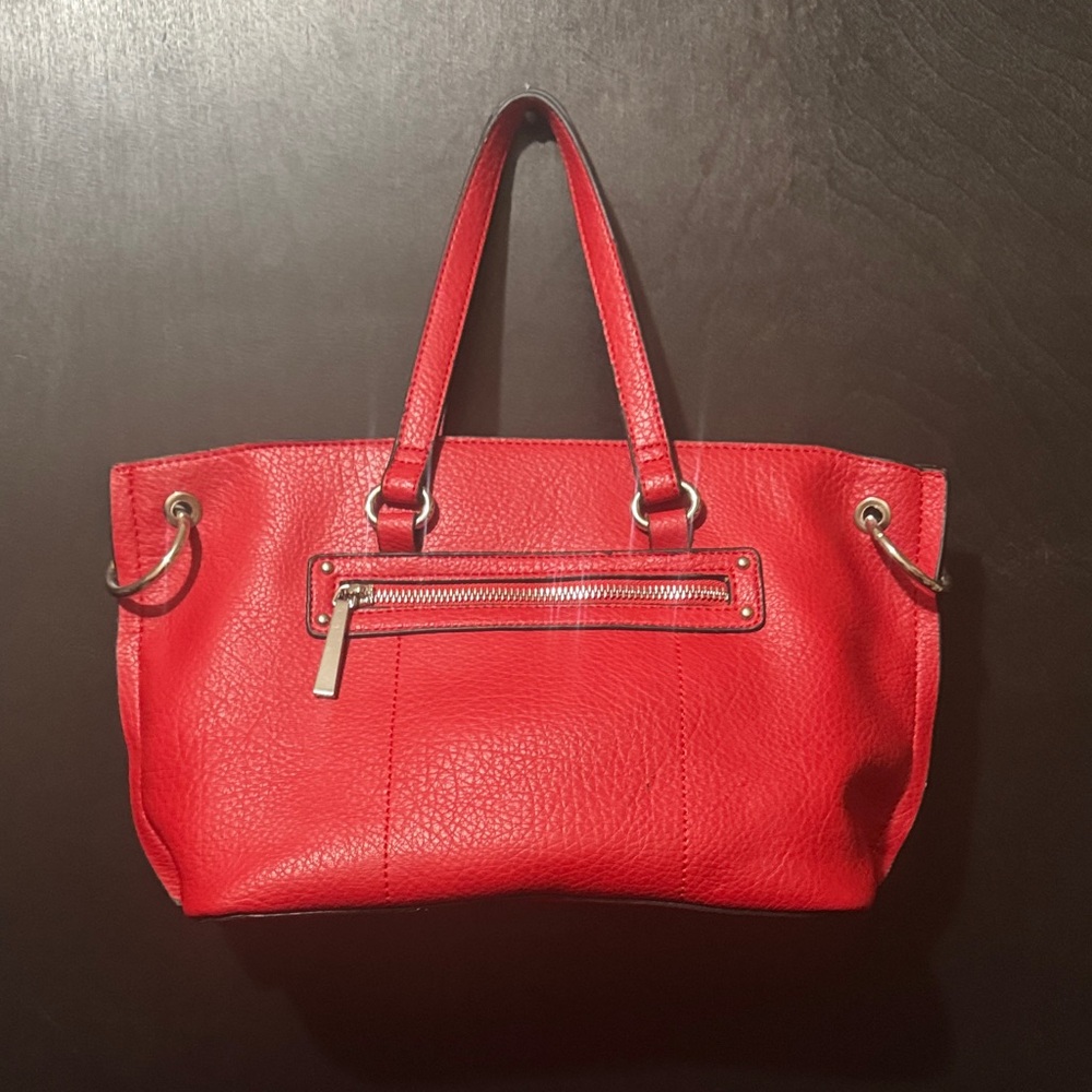 Steve Madden Red Tote Bag with Zipper Pocket